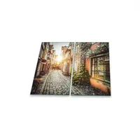 Decorwelt Herdabdeckplatte Abdeckung Ceranfeld Abdeckplatte Schneidebrett 2-Teilig 60x52 Toskana