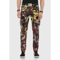 Cipo & Baxx Jeans Straight Fit Gelb/Rot/Schwarz 30/34
