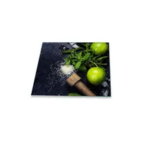 Decorwelt Herdabdeckplatte Abdeckung Ceranfeld Abdeckplatte Schneidebrett 1-Teilig 60x52 Zitrone
