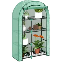 Outsunny Gewächshaus,, - 100Lx45Wx160Hcm - Grün Metall, Kunststoff, 45x160x100
