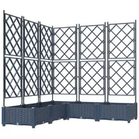 VidaXL Gartenpflanzer mit Rankgitter 5 Stk. Grau 120 x
