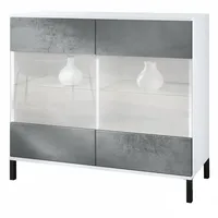 Vladon Kommode, Dunkelgrau, Holzwerkstoff, 92.5x83.5x35 cm, Wohnzimmer, Kommoden &