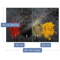 Decorwelt Herdabdeckplatte Abdeckung Ceranfeld Abdeckplatte Schneidebrett 2-Teilig 80x52 Gewürze