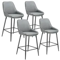 Tectake Thekenstuhl, gepolstert, weicher Bezug, pulverbeschichtete Stahlbeine, 49 x