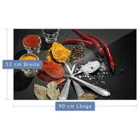 Decorwelt Herdabdeckplatte Abdeckung Ceranfeld Abdeckplatte Schneidebrett 1-Teilig 90x52 Gewürze