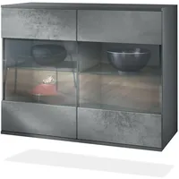 Vladon Kommode, Dunkelgrau, Holzwerkstoff, 92.5x73.5x35 cm, Wohnzimmer, Kommoden &