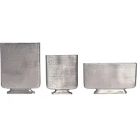 FineBuy FineBuy, Vase, Vase 3er Set Blumenvase Aluminium Silber