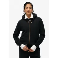 Superdry Damen. Essential Kapuzenjacke mit Logo schwarz, 38 -