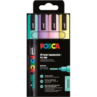 Posca 182546 - POSCA Marker Set, 4 Acrylstifte Pastell