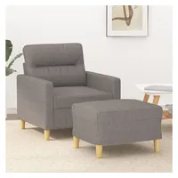 VidaXL Sessel mit Hocker Taupe 60 cm Stoff