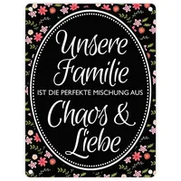 Trendaffe Metallschild mit Spruch: Unsere Familie ist die perfekte