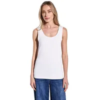 STREET ONE Damen A322896 Basic Top in Unifarbe, White,