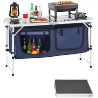 Vevor Camping Küchentisch klappbar 3-fach höhenverstellbar Aluminium blau
