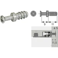 Hettich MB-Einschraubdübel Bohr, Durchmesser 5mm Spannmaß 9mm,DU327,25052 blank