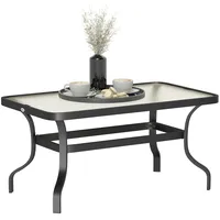 Outsunny Beistelltisch, Schwarz, Metall, 55x46x95 cm, Freizeit, Campingzubehör, Campingtische