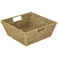 HMF Geschenkkorb Aufbewahrungskorb geflochten aus Seegras Rechteckig 30 x
