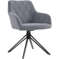Homcom Esszimmerstuhl, Grau, 60.5x79x58 cm, Esszimmer, Stühle, Esszimmerstühle, Armlehnenstühle
