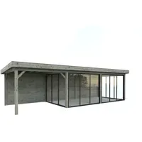Palmako Gartenhaus Connect Lenna 8,76 x 3 m Grau