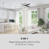 Klarstein Bolero 2-in-1-Deckenventilator 134cm Leuchte 55W Fernbedienung schwarz