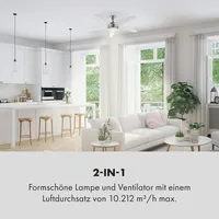 Klarstein Bolero 2-in-1-Deckenventilator 134cm Leuchte 55W Fernbedienung weiß