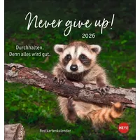 Heye Never give up! Postkartenkalender 2026 - Durchhalten. Denn