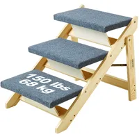 Vevor Haustiertreppe Haustierstufen 3 Stufen Hundetreppe Holz 705x470x500mm