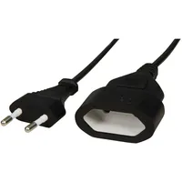 McPower Euro Verlängerungskabel, Eurostecker auf Eurokupplung, schwarz - Länge: