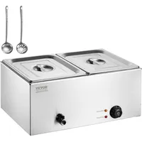 Vevor kommerzieller Speisenwärmer 2 x 9L Speisebehälter, elektrische Warmhalteplatte,