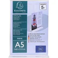 Exacompta Prospekthalter 85158D T-Form PMMA A5 Hochformat aus stoßfestem