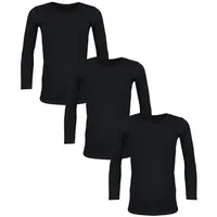 TupTam Kinder Unisex Unterhemd Langarm 3er Pack in schwarz