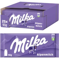 MILKA Alpenmilch Milchschokolade 25 Packungen 90 g