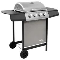 VidaXL Gasgrill 4 Brenner Schwarz/Silber