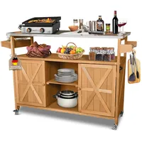Coemo Servierwagen Grillstation James L Kücheninsel Holz, auf Rollen