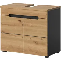 Inn.furn Waschbeckenunterschrank Eiche grau 63 cm, Cooper