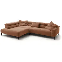 KAWOLA Sofa DELIA Ecksofa Cord rost mit motorischem Sitzvorzug