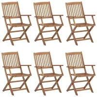 VidaXL Klappbare Gartenstühle 6 Stk. mit Kissen Massivholz Akazie