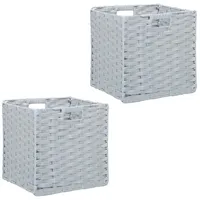 Relaxdays Aufbewahrungskorb, 2er Set, geflochten, Kleidung, Spielzeug, HBT: 31