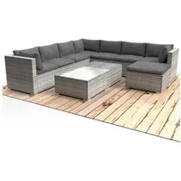Brast XL Polyrattan Loungemöbel PLEASURE grau