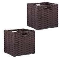 Relaxdays Aufbewahrungskorb, 2er Set, geflochten, Kleidung, Spielzeug, HBT: 31