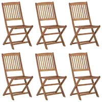 VidaXL Klappbare Gartenstühle 6 Stk. mit Kissen Massivholz Akazie