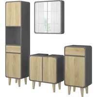 Vicco Arla 4-tlg. Anthrazit/Eiche