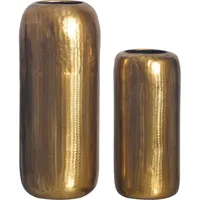 FineBuy FineBuy, Vase 2er Set Blumenvase Aluminium Zylinder Tischvase