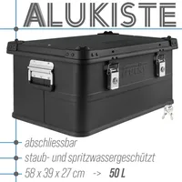 Trucky Aluminium Box mit Deckel Schwarz Alu Kiste Alukiste