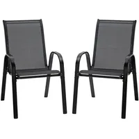 Outsunny Gartenstuhl - 70Lx54Wx90Hcm - Schwarz 70 x 54