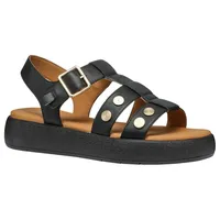 GEOX CAMALEI E Flat Sandal, Black, 39