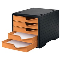 Styro Schubladenbox styroswingbox apricot 275-8430.4191, DIN A4 mit 5