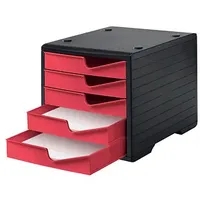 Styro Schubladenbox styroswingbox cranberry 275-8430.2291, DIN A4 mit 5