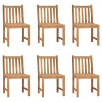 VidaXL Gartenstühle 6 Stk. mit Kissen Massivholz Teak