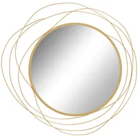 Homcom Wandspiegel, Ø65 cm, Spiegel, Metallrahmen, für Wohnzimmer,