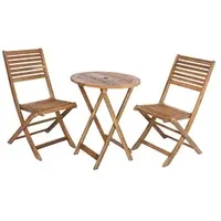Garden Pleasure Sitzgruppe IBARRA, natur Holz, 3-teilig